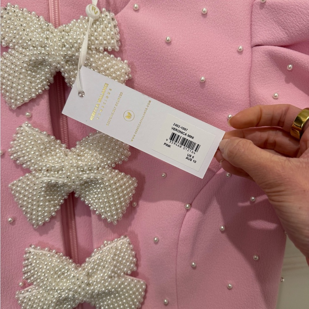 NWT Rebecca Vallance Pink Veronica Mini Dress - Picture 4 of 6